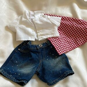 Build-A-Bear Shorts, Top & Bandana Set